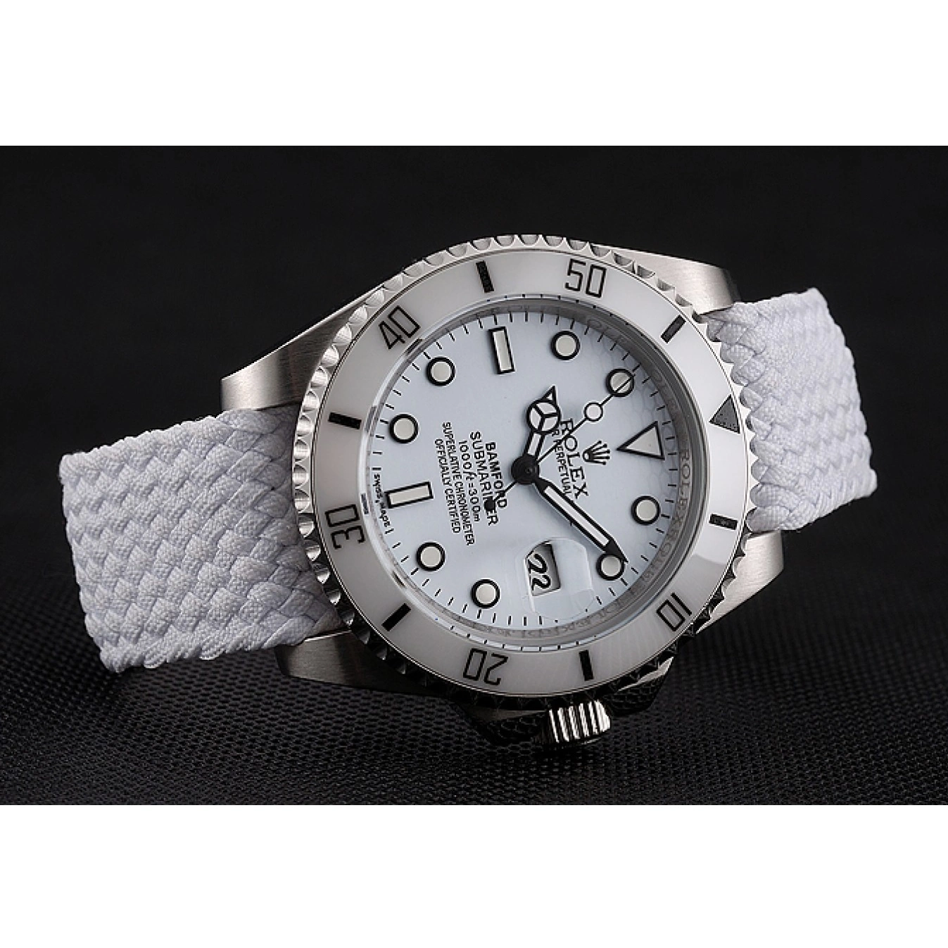 Best AAA Replica Sites 1453867 Bamford Bracelet Dial White White Rolex Fabric Submariner 0814
